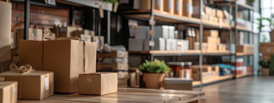 Image of a warehouse full of environmentally safe packaging